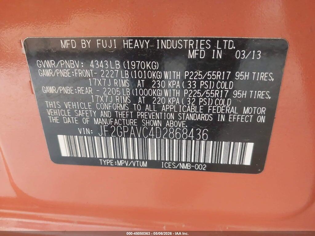 JF2GPAVC4D2868436 2013 SUBARU XV CROSSTREK photo no. 9