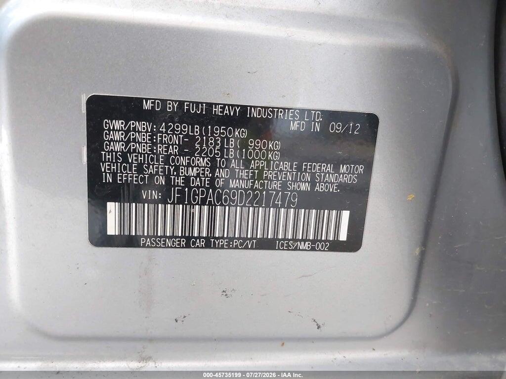 JF1GPAC69D2217479 2013 SUBARU IMPREZA photo no. 9