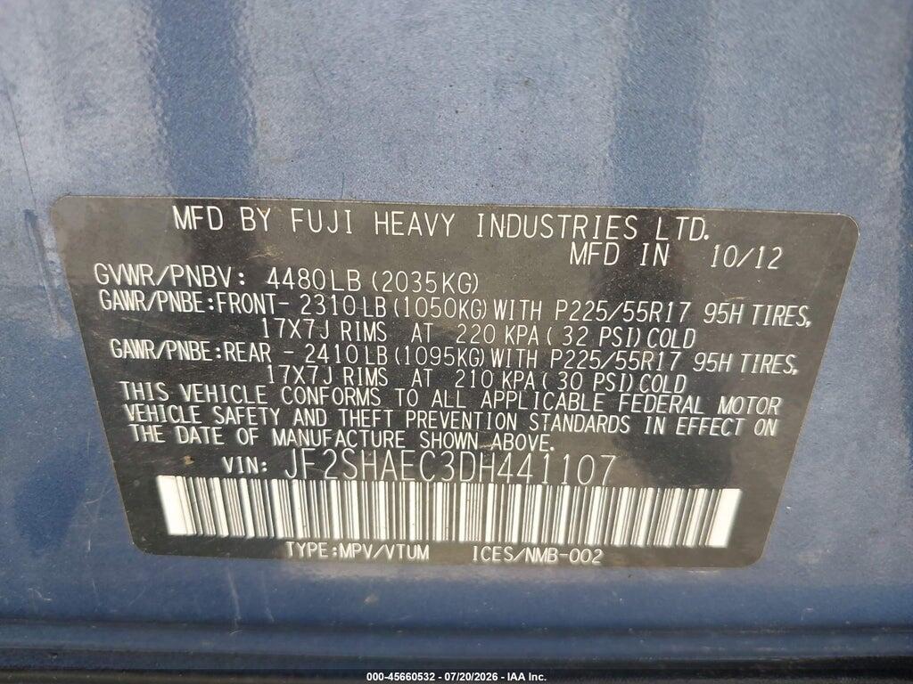 JF2SHAEC3DH441107 2013 SUBARU FORESTER photo no. 9