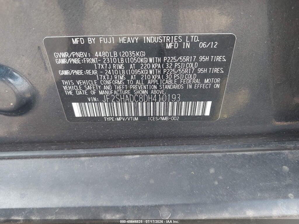 JF2SHADC8DH410193 2013 SUBARU FORESTER photo no. 9