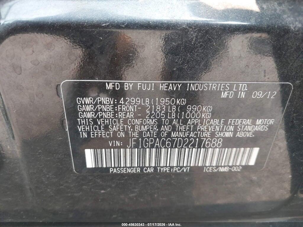 JF1GPAC67D2217688 2013 SUBARU IMPREZA photo no. 9