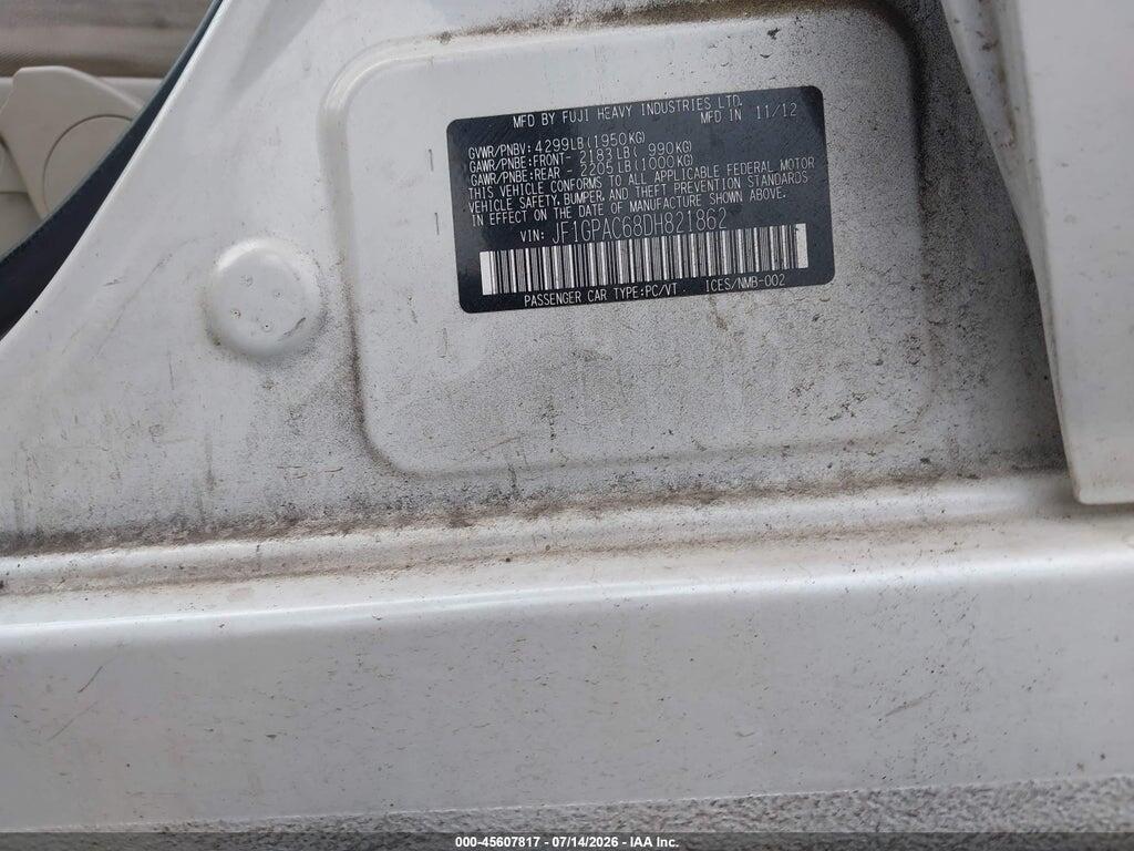 JF1GPAC68DH821862 2013 SUBARU IMPREZA photo no. 9