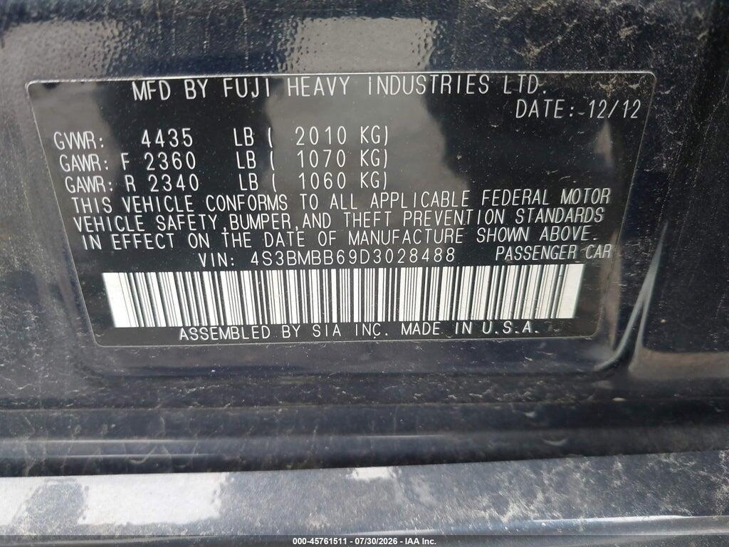 4S3BMBB69D3028488 2013 SUBARU LEGACY photo no. 9