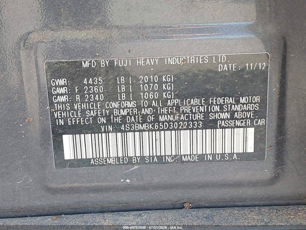 4S3BMBK65D3022333 2013 SUBARU LEGACY photo no. 9