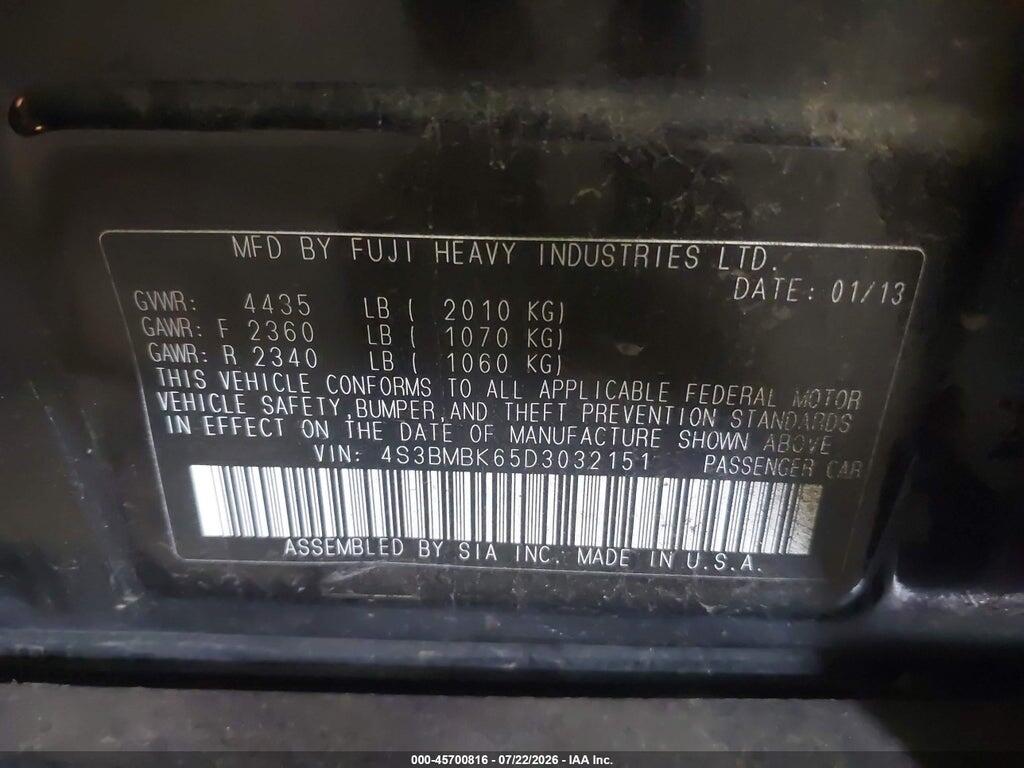 4S3BMBK65D3032151 2013 SUBARU LEGACY photo no. 9