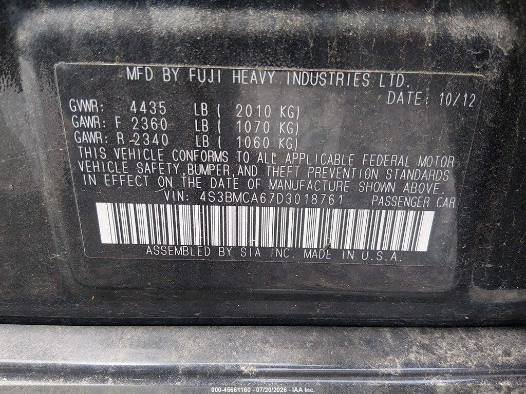 4S3BMCA67D3018761 2013 SUBARU LEGACY photo no. 9