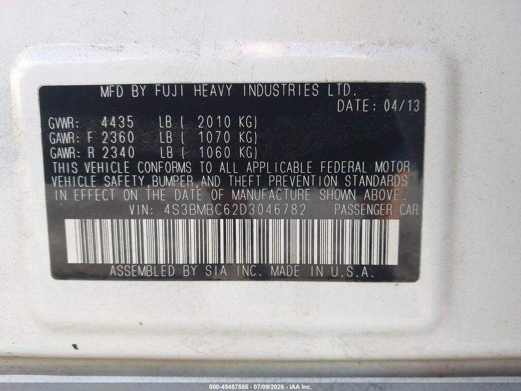 4S3BMBC62D3046782 2013 SUBARU LEGACY photo no. 9