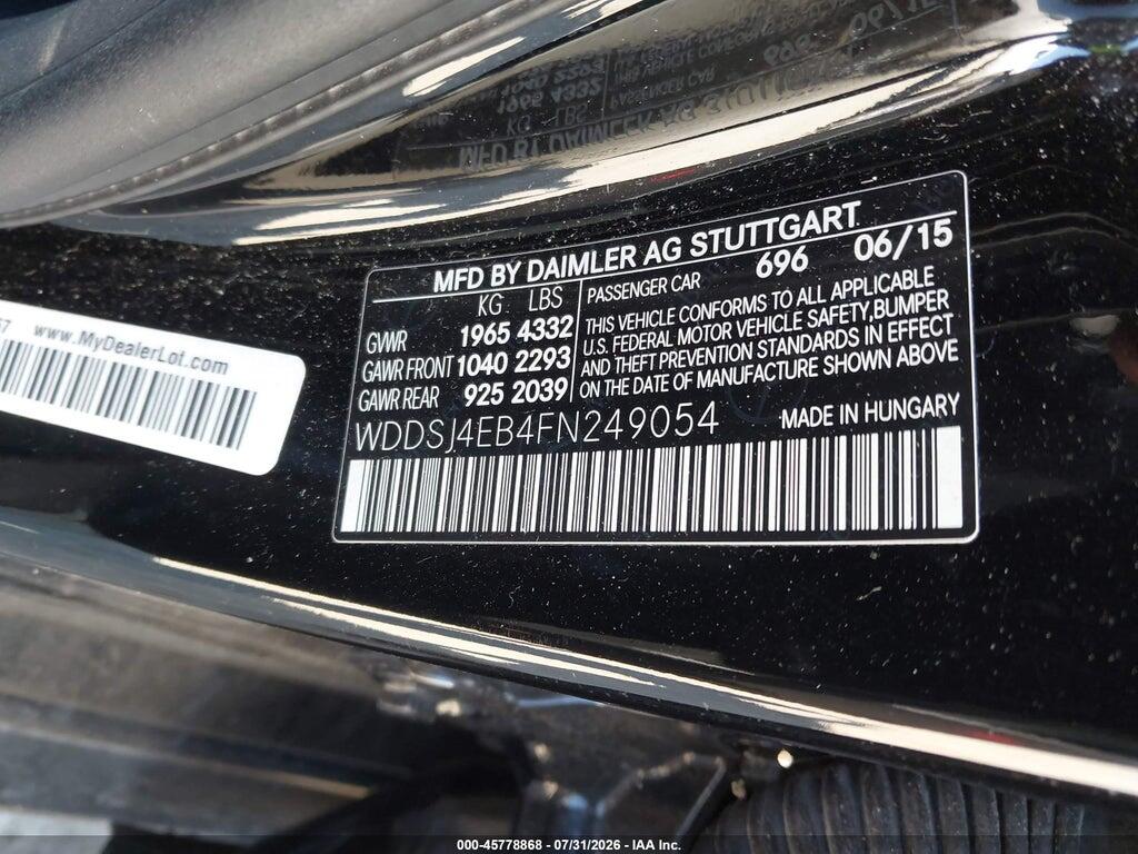 WDDSJ4EB4FN249054 2015 MERCEDES-BENZ CLA 250 photo no. 9