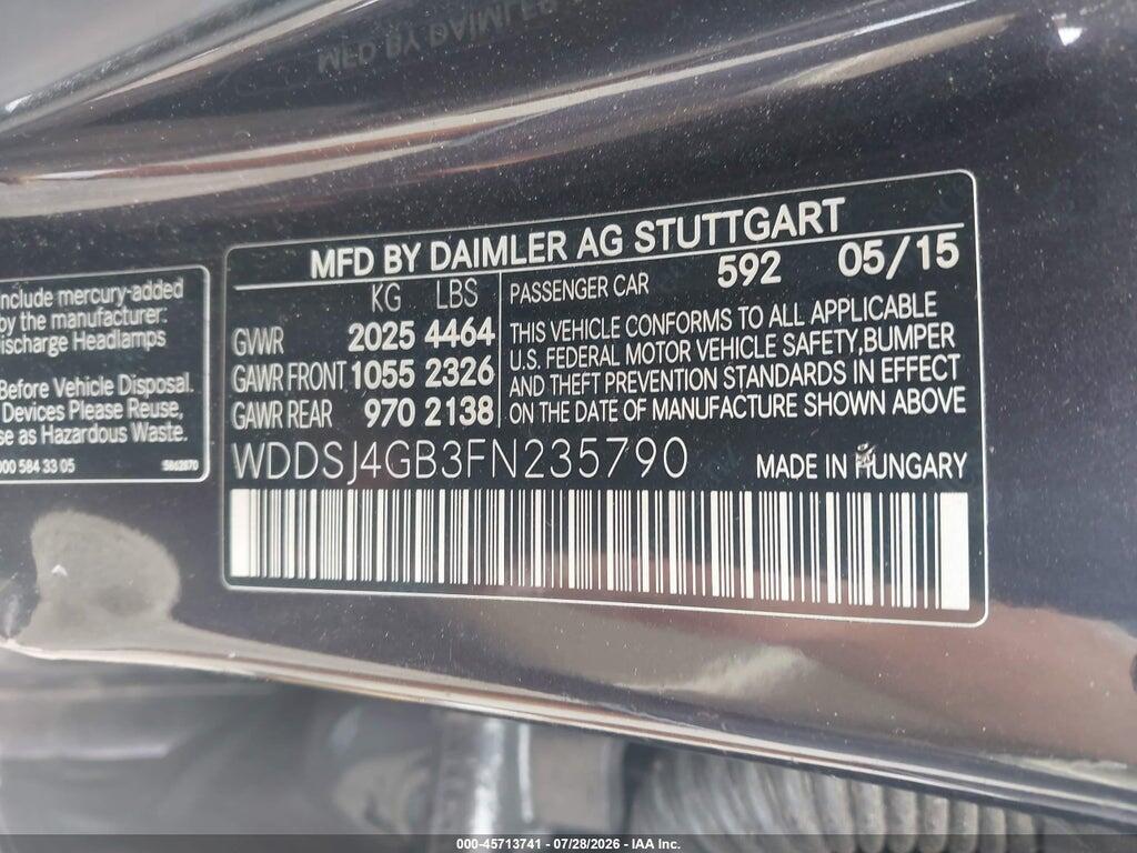 WDDSJ4GB3FN235790 2015 MERCEDES-BENZ CLA 250 photo no. 9
