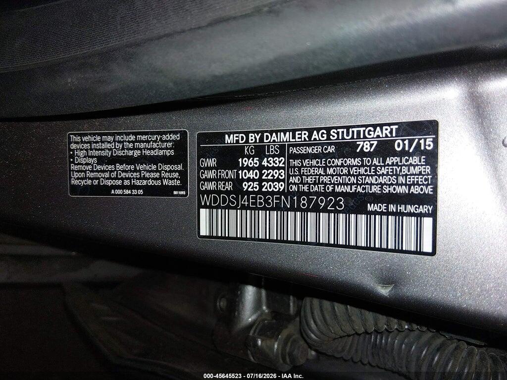 WDDSJ4EB3FN187923 2015 MERCEDES-BENZ CLA 250 photo no. 9