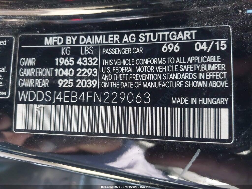 WDDSJ4EB4FN229063 2015 MERCEDES-BENZ CLA 250 photo no. 9