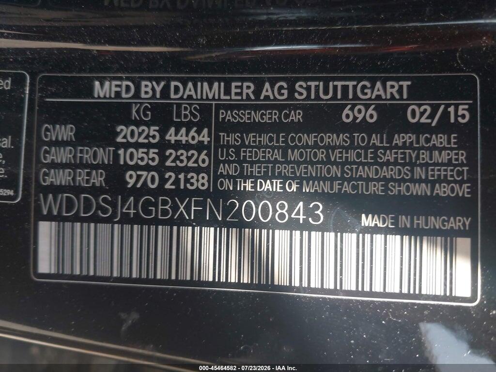 WDDSJ4GBXFN200843 2015 MERCEDES-BENZ CLA 250 photo no. 9
