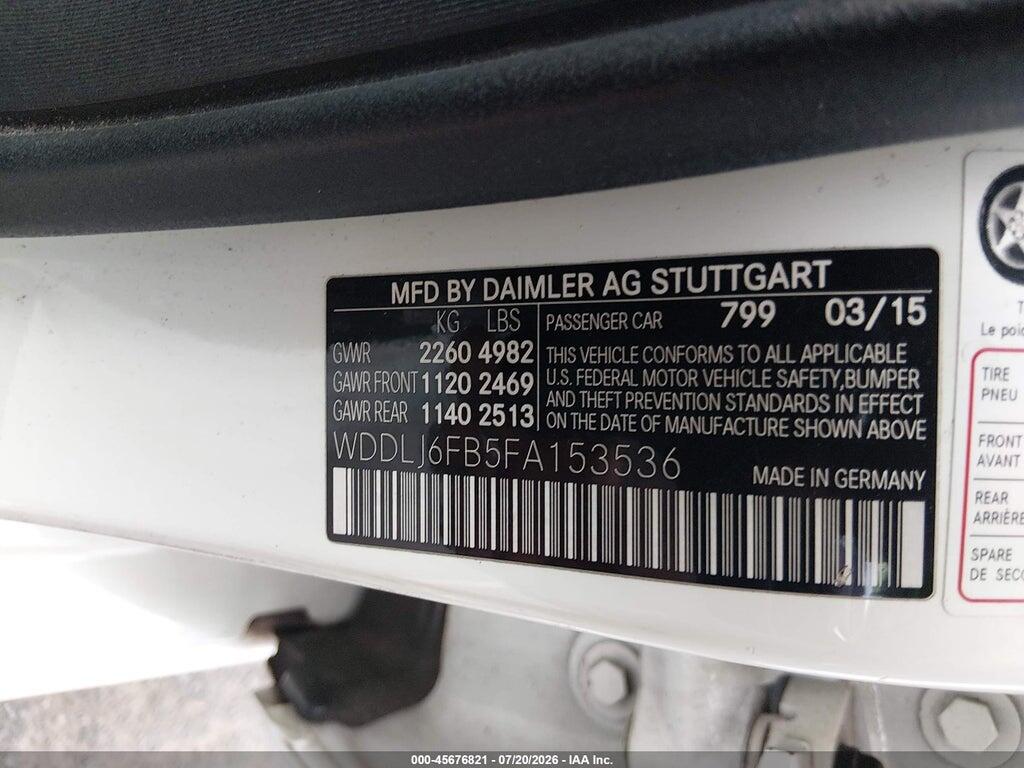 WDDLJ6FB5FA153536 2015 MERCEDES-BENZ CLS 400 photo no. 9
