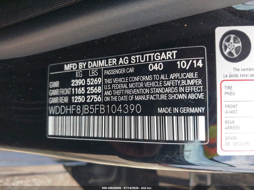 WDDHF8JB5FB104390 2015 MERCEDES-BENZ E 350 photo no. 9