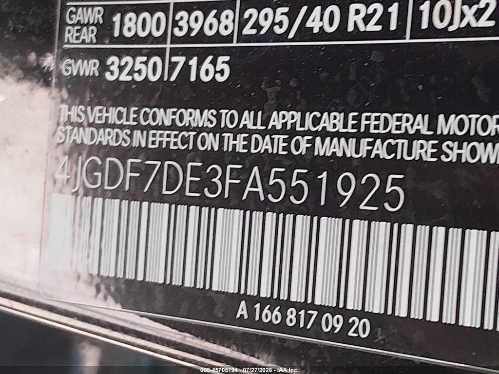 4JGDF7DE3FA551925 2015 MERCEDES-BENZ GL 550 photo no. 9