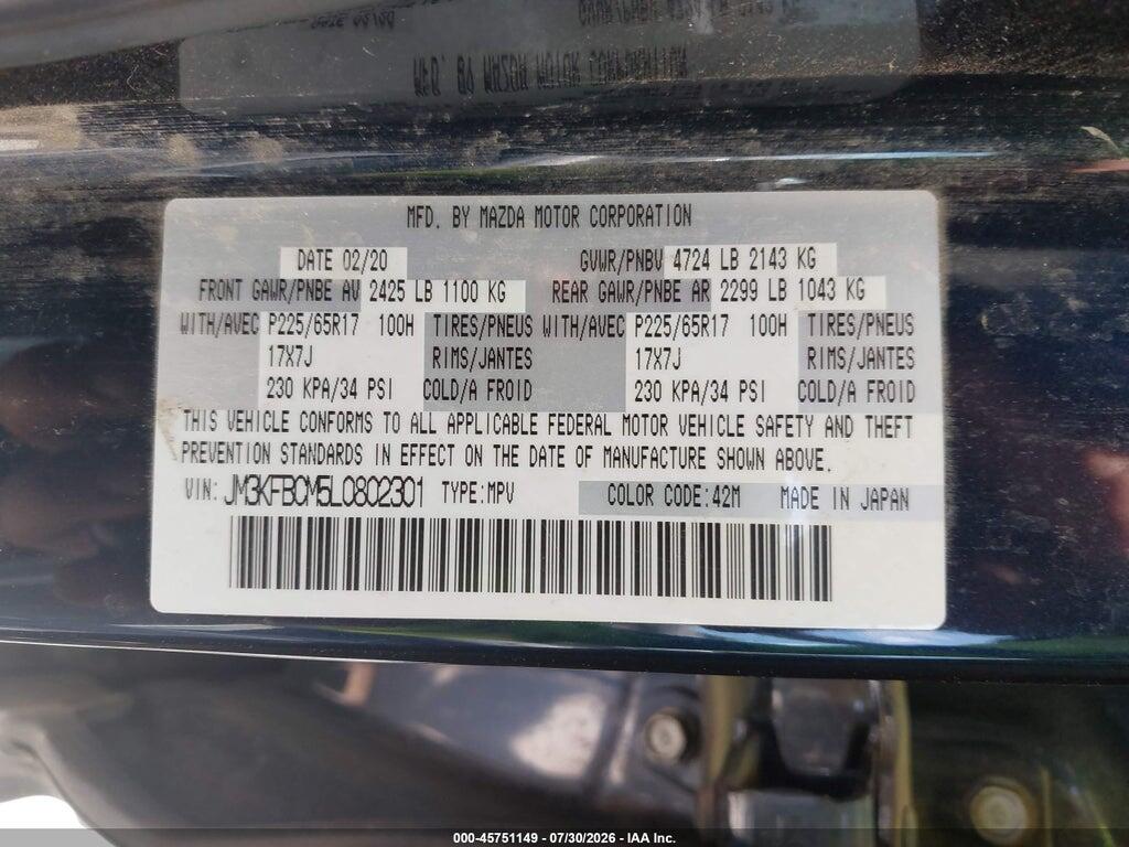 JM3KFBCM5L0802301 2020 MAZDA CX-5 photo no. 9