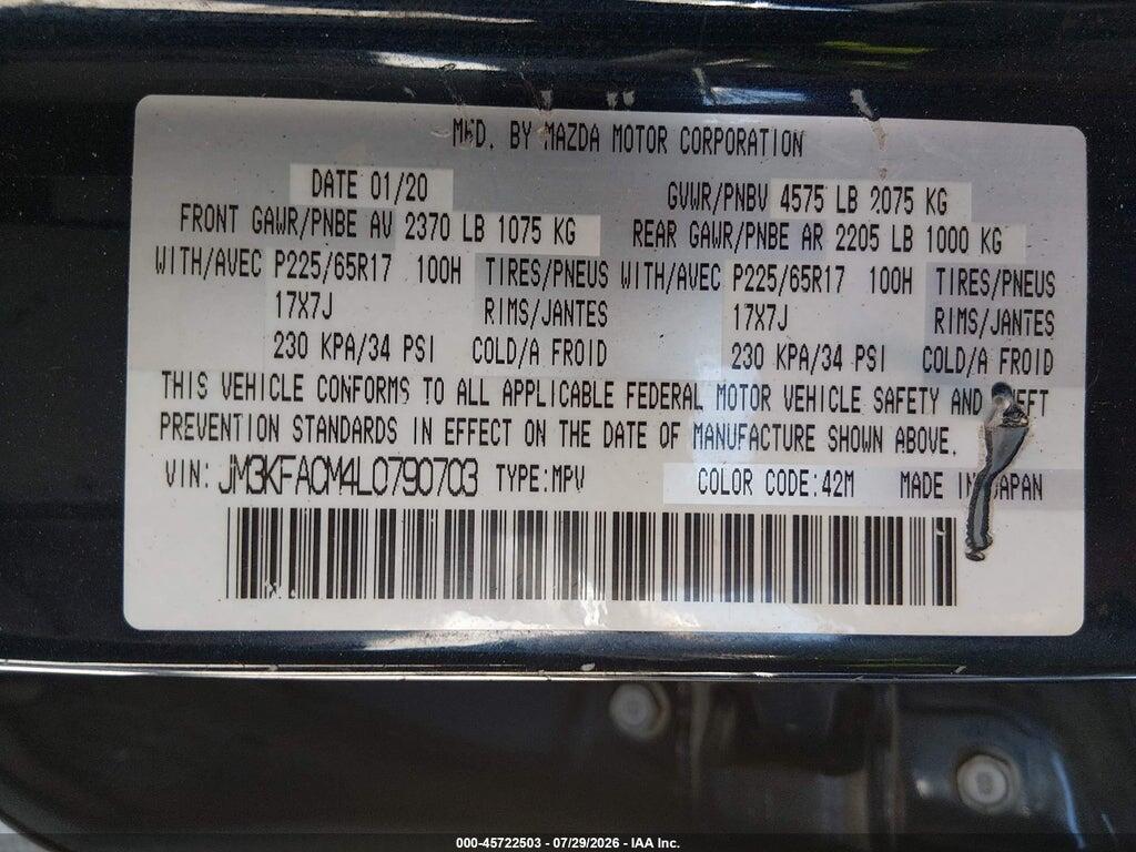 JM3KFACM4L0790703 2020 MAZDA CX-5 photo no. 9