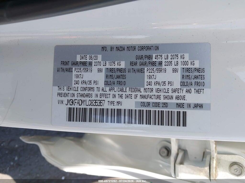 JM3KFADM1L0835367 2020 MAZDA CX-5 photo no. 9