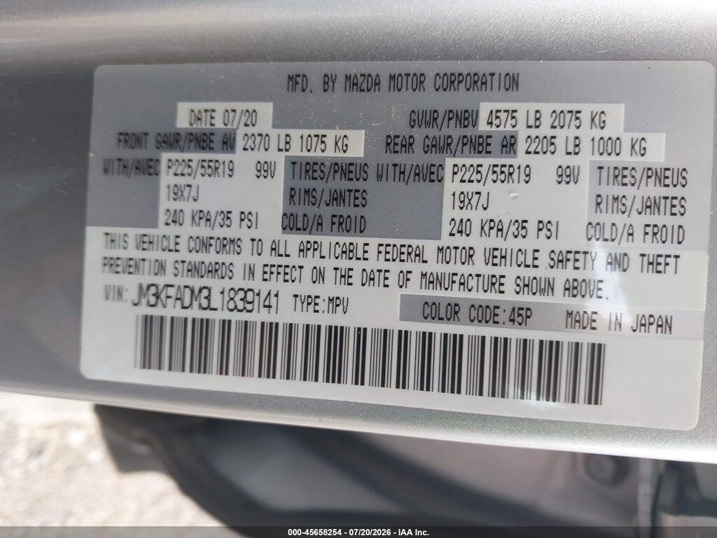 JM3KFADM3L1839141 2020 MAZDA CX-5 photo no. 9