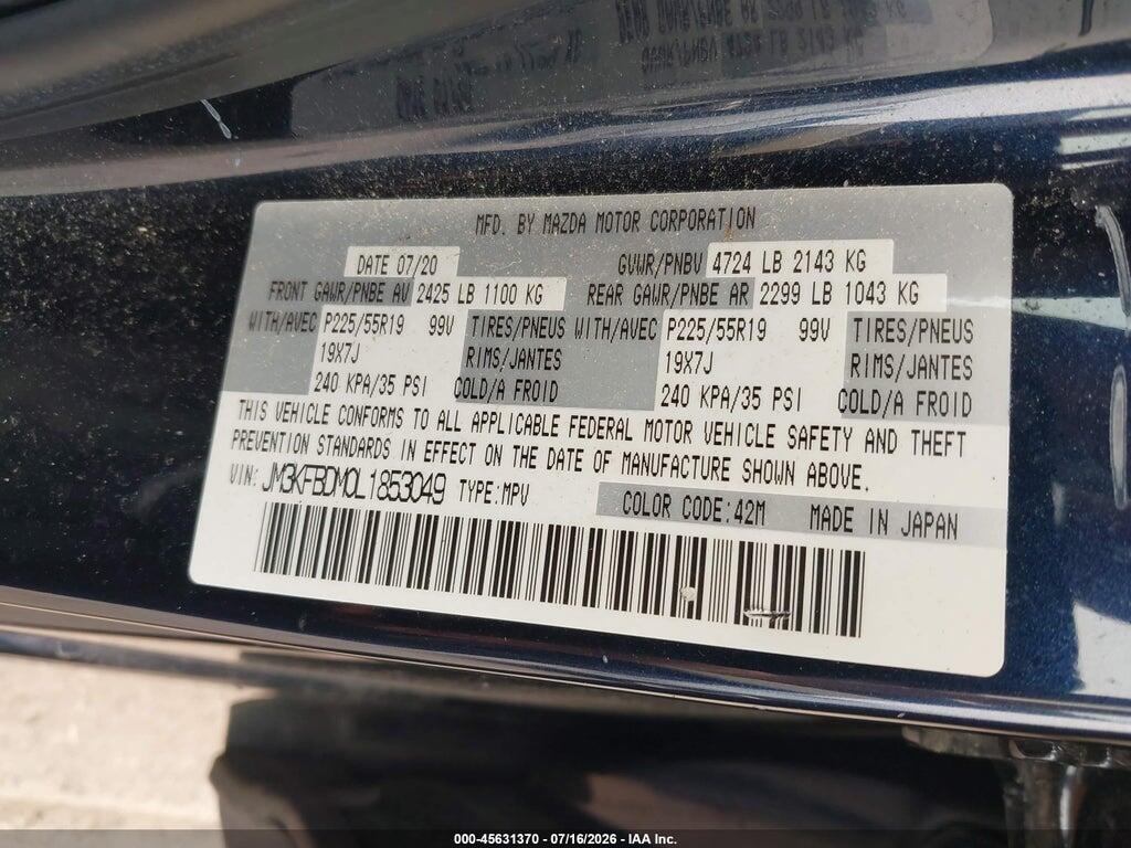 JM3KFBDM0L1853049 2020 MAZDA CX-5 photo no. 9
