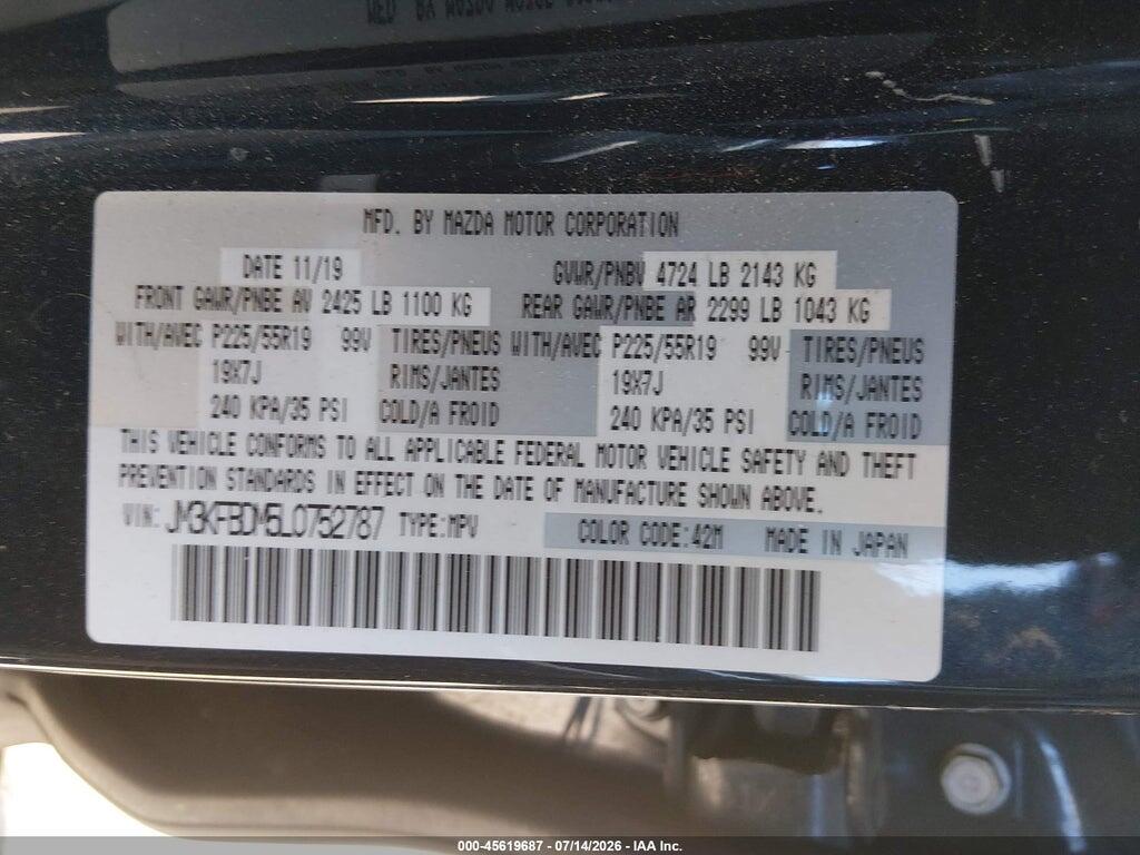 JM3KFBDM5L0752787 2020 MAZDA CX-5 photo no. 9