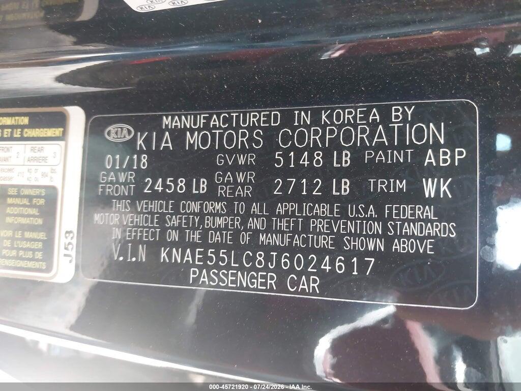 KNAE55LC8J6024617 2018 KIA STINGER photo no. 9