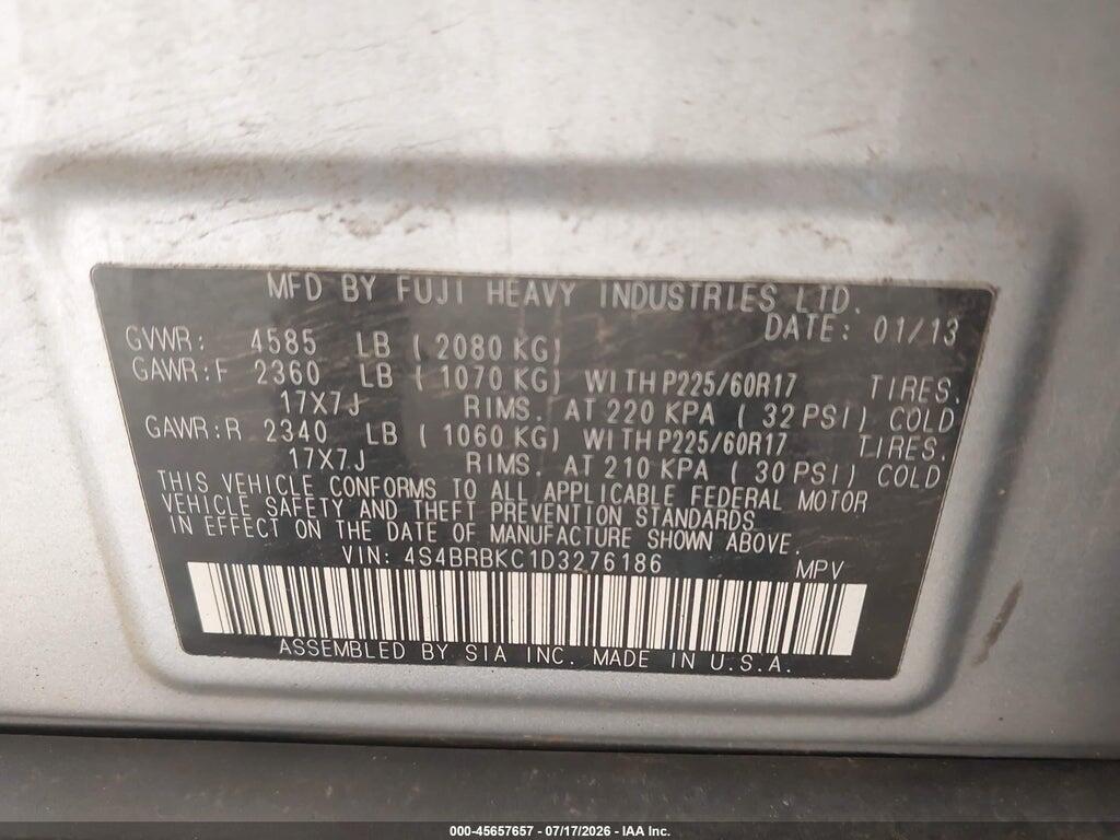 4S4BRBKC1D3276186 2013 SUBARU OUTBACK photo no. 9