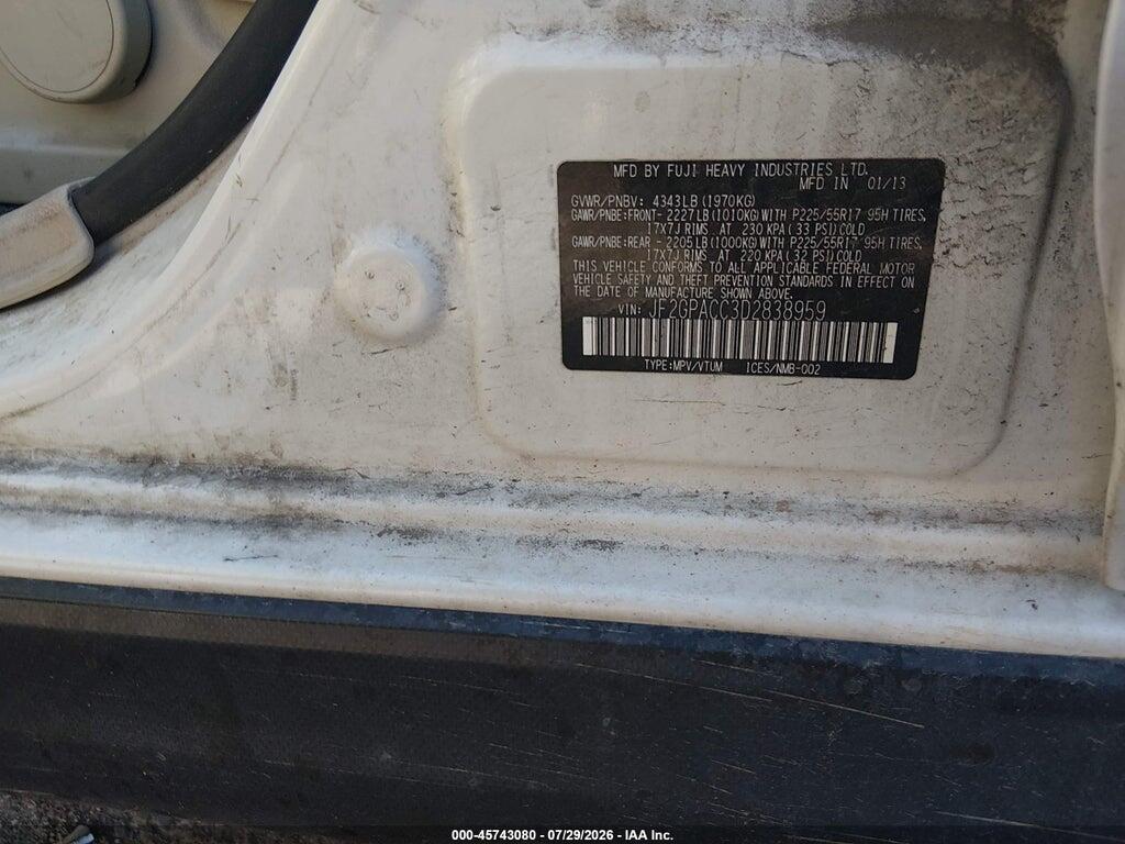 JF2GPACC3D2838959 2013 SUBARU XV CROSSTREK photo no. 9