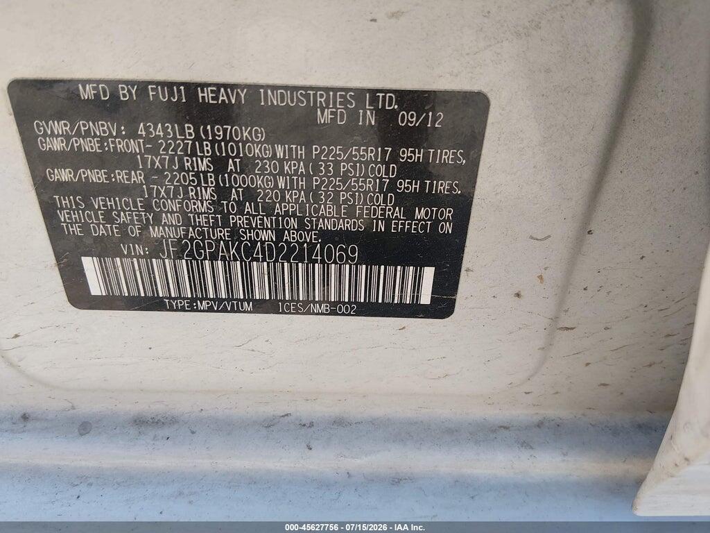 JF2GPAKC4D2214069 2013 SUBARU XV CROSSTREK photo no. 9