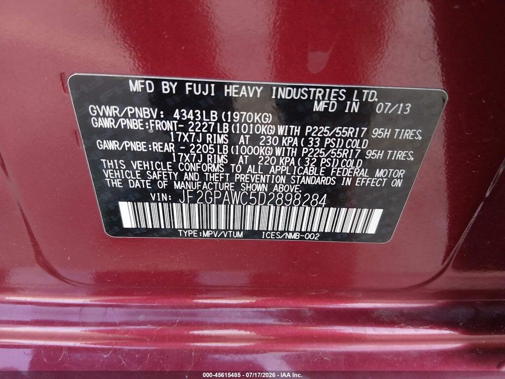 JF2GPAWC5D2898284 2013 SUBARU XV CROSSTREK photo no. 9
