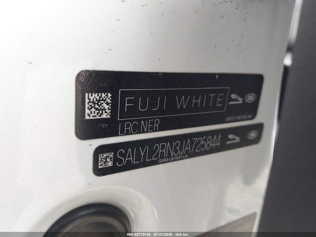 SALYL2RN3JA725844 2018 LAND ROVER RANGE ROVER VELAR photo no. 9