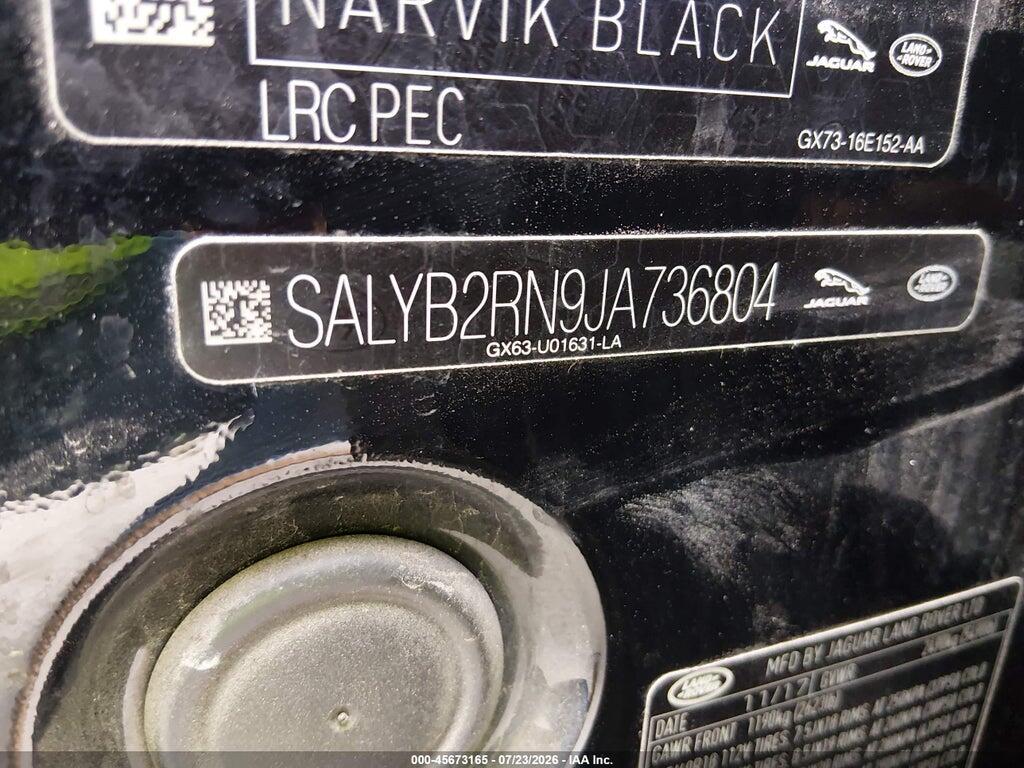 SALYB2RN9JA736804 2018 LAND ROVER RANGE ROVER VELAR photo no. 9