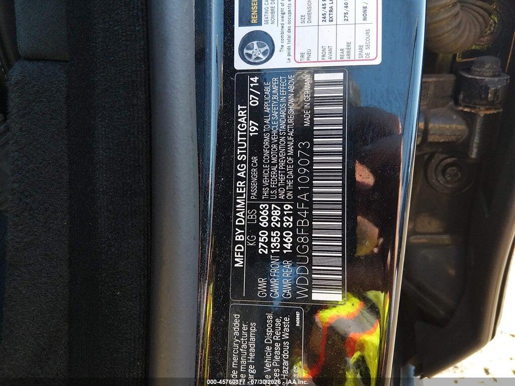 WDDUG8FB4FA109073 2015 MERCEDES-BENZ S 550 photo no. 9