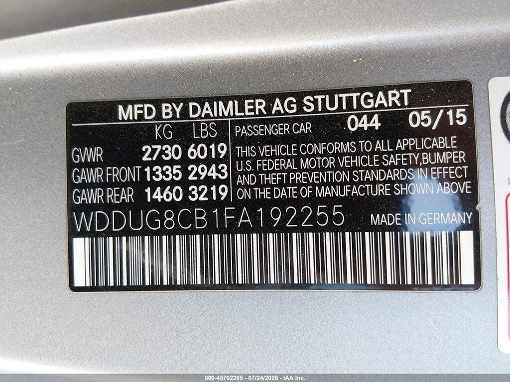 WDDUG8CB1FA192255 2015 MERCEDES-BENZ S 550 photo no. 9
