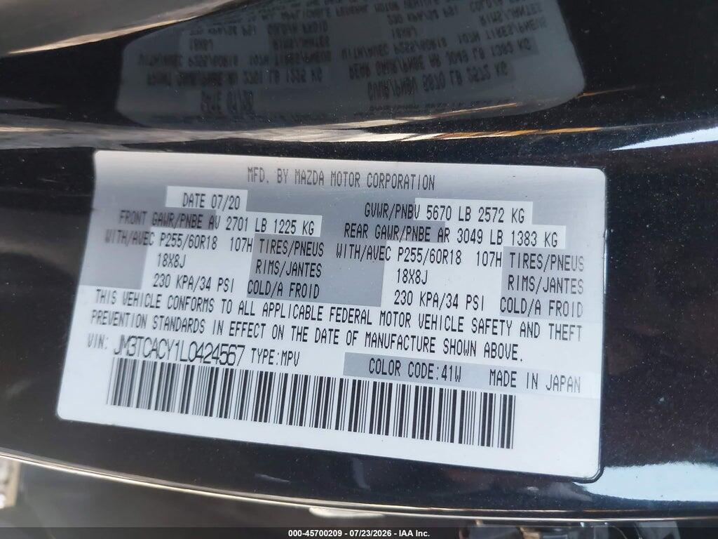 JM3TCACY1L0424567 2020 MAZDA CX-9 photo no. 9