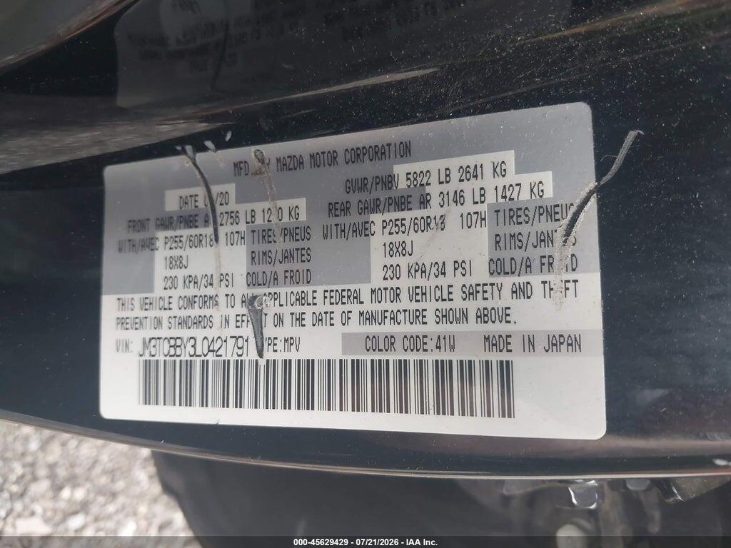 JM3TCBBY3L0421791 2020 MAZDA CX-9 photo no. 9