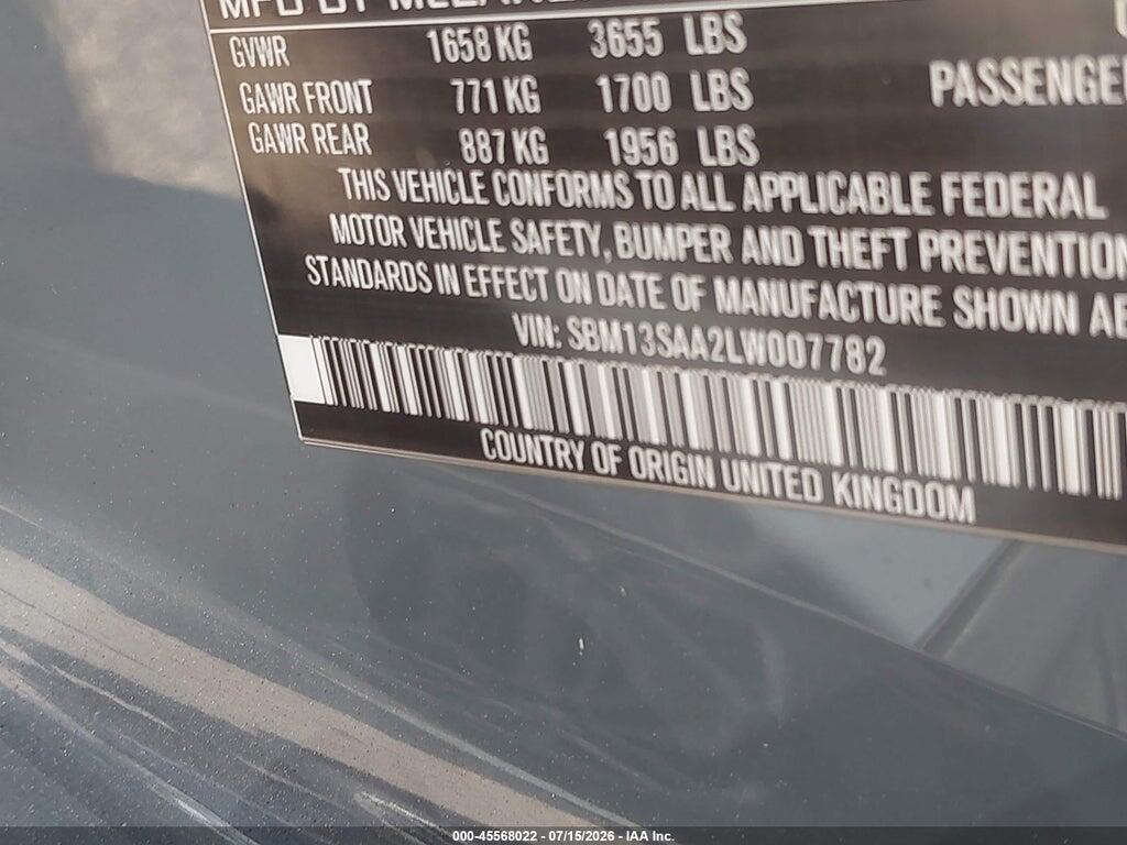 SBM13SAA2LW007782 2020 MCLAREN 600LT photo no. 9
