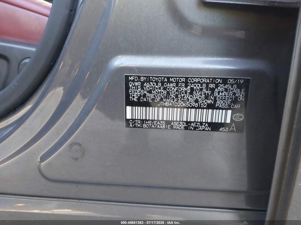 JTHBA1D20K5098152 2019 LEXUS IS 300 photo no. 9