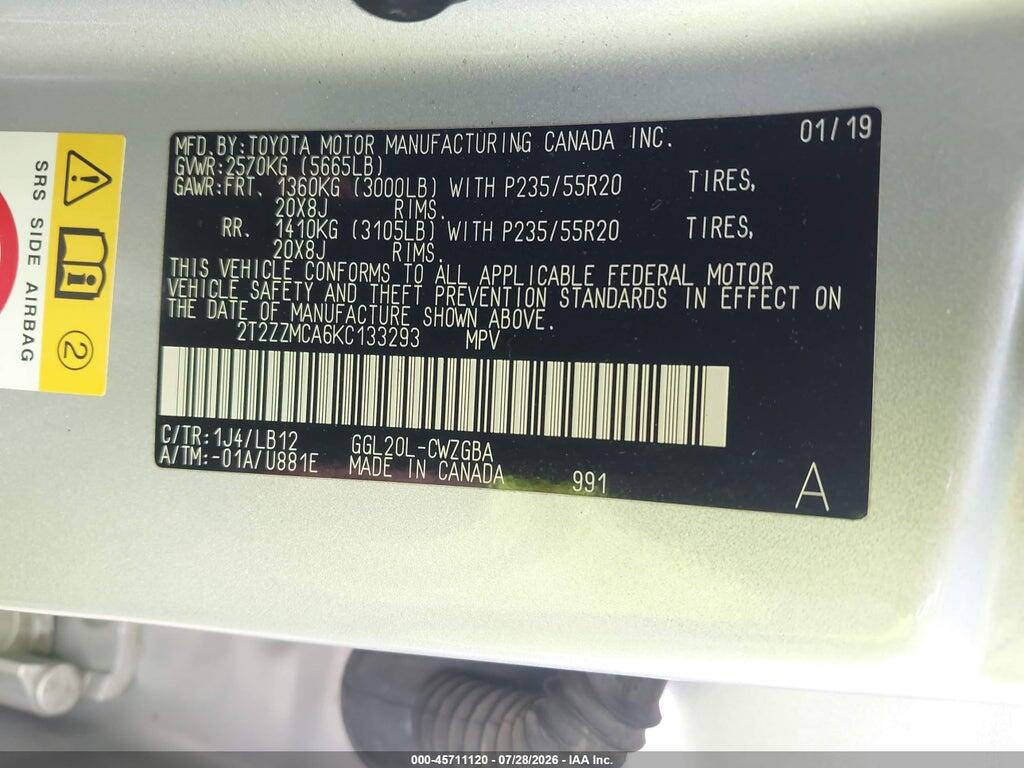 2T2ZZMCA6KC133293 2019 LEXUS RX 350 photo no. 9