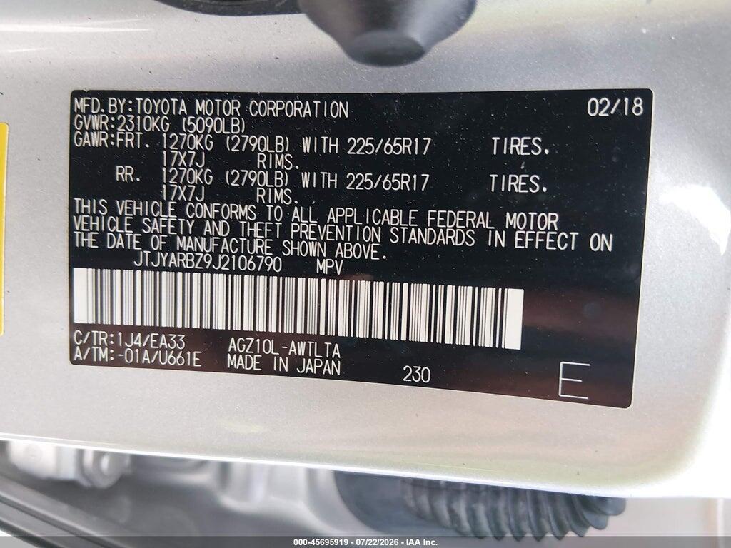 JTJYARBZ9J2106790 2018 LEXUS NX 300 photo no. 9