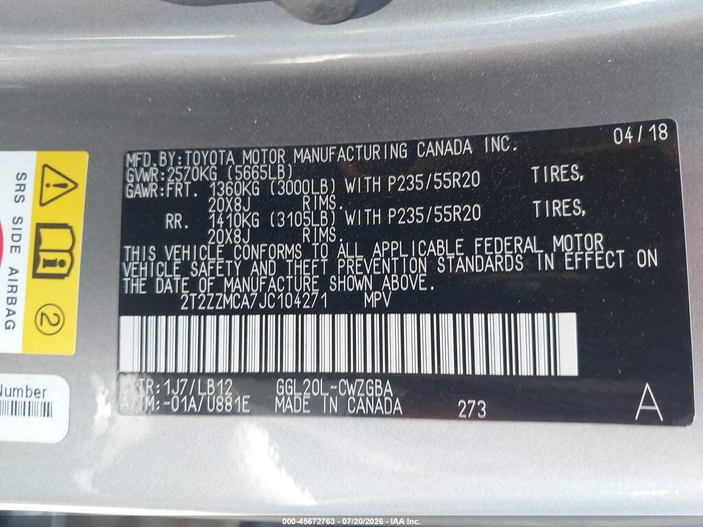 2T2ZZMCA7JC104271 2018 LEXUS RX 350 photo no. 9