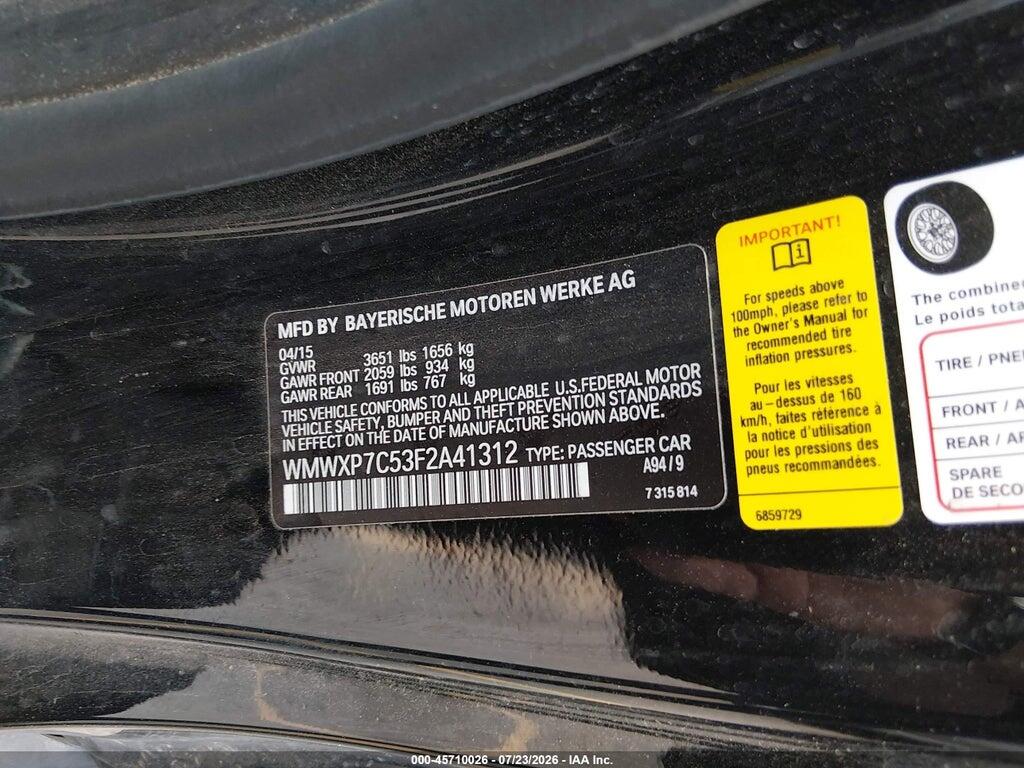 WMWXP7C53F2A41312 2015 MINI HARDTOP photo no. 9