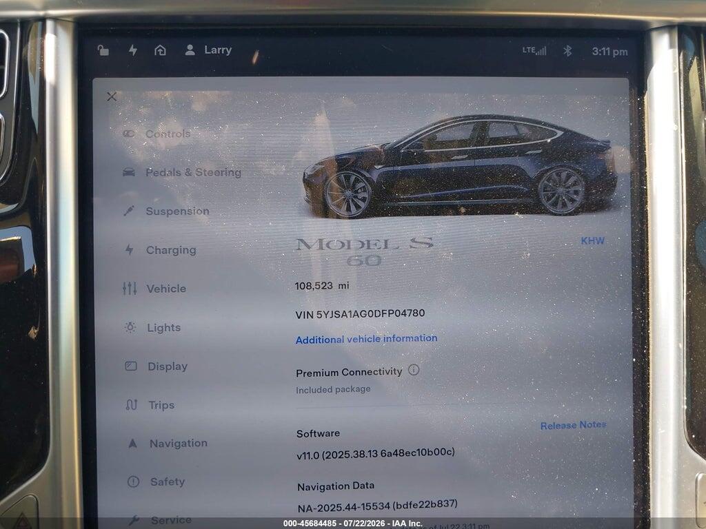 5YJSA1AG0DFP04780 2013 TESLA MODEL S photo no. 7