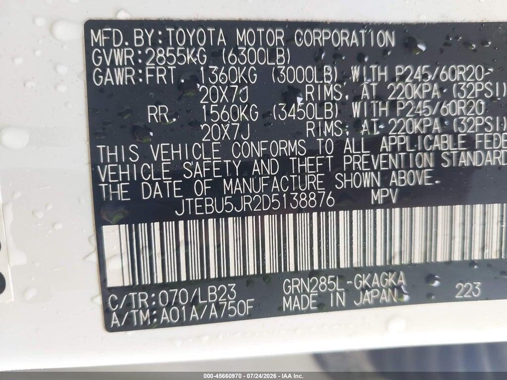 JTEBU5JR2D5138876 2013 TOYOTA 4RUNNER photo no. 9