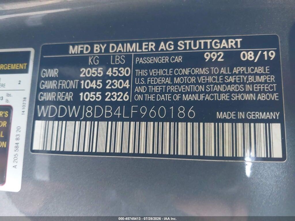 WDDWJ8DB4LF960186 2020 MERCEDES-BENZ C 300 photo no. 9