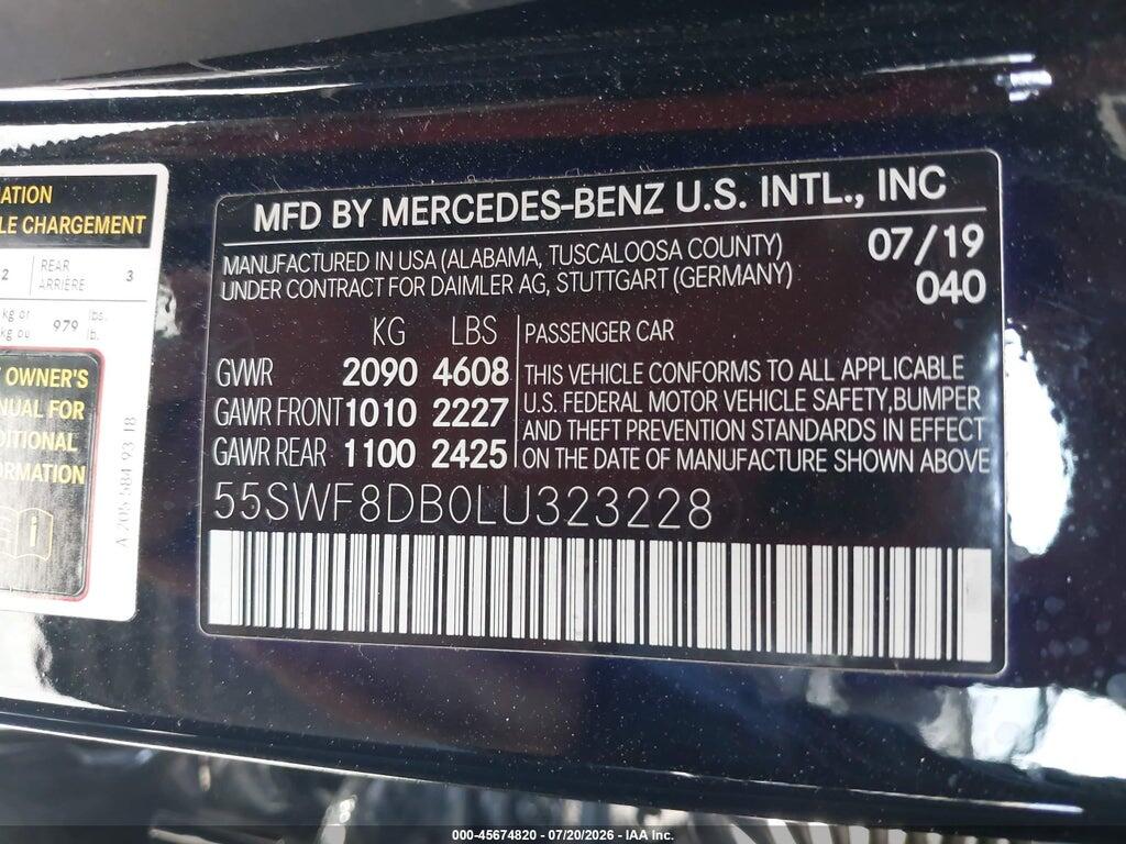 55SWF8DB0LU323228 2020 MERCEDES-BENZ C 300 photo no. 9