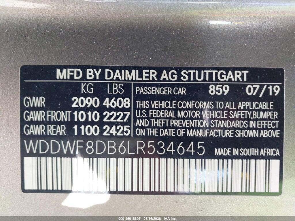 WDDWF8DB6LR534645 2020 MERCEDES-BENZ C 300 photo no. 9
