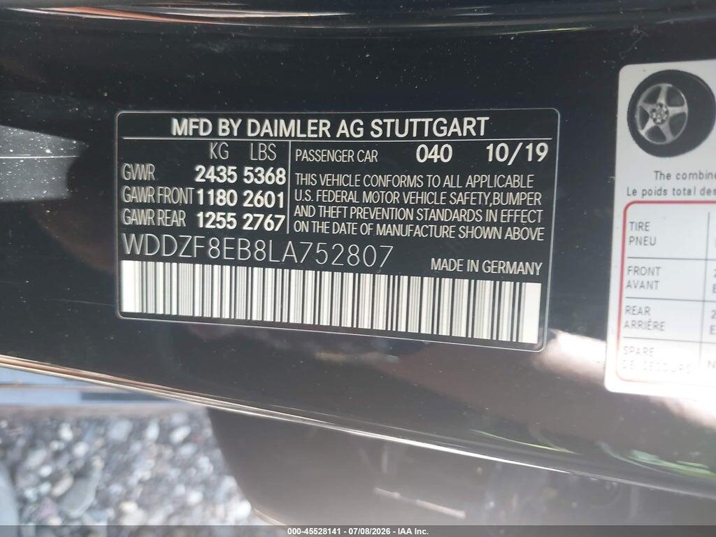 WDDZF8EB8LA752807 2020 MERCEDES-BENZ E 350 photo no. 9