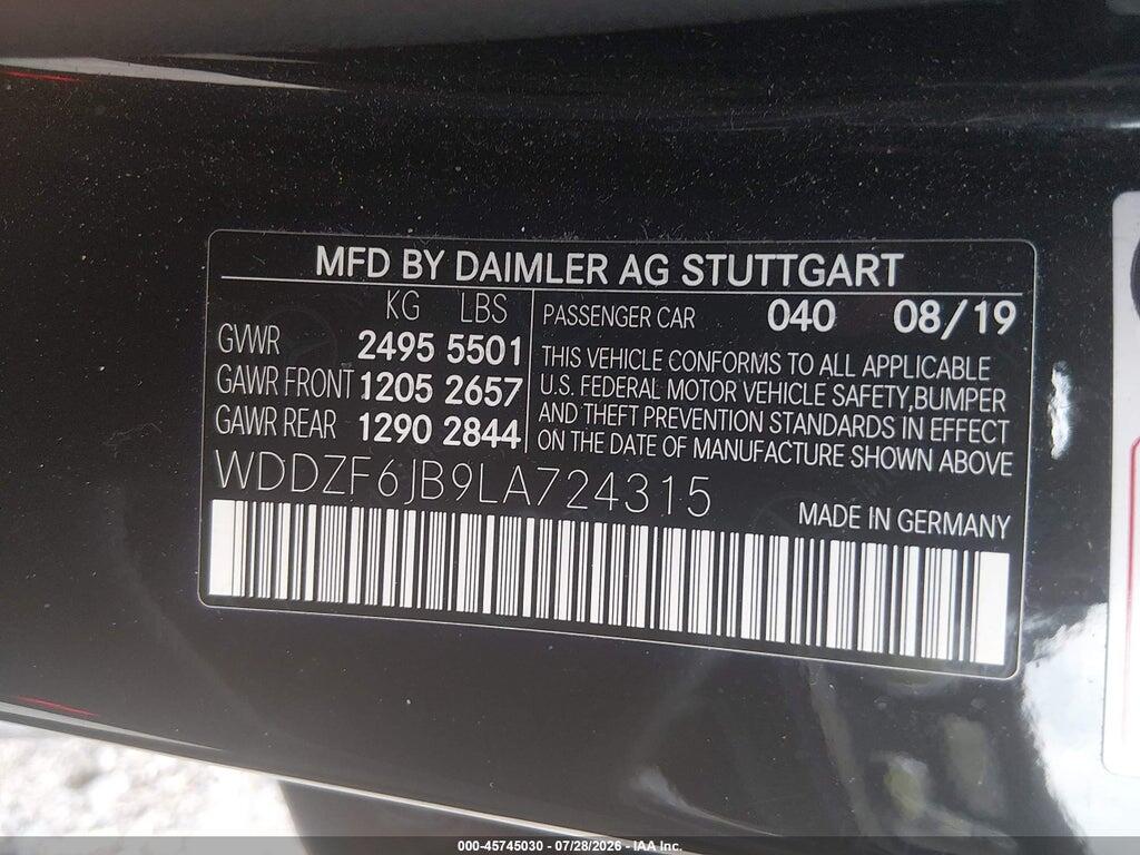 WDDZF6JB9LA724315 2020 MERCEDES-BENZ E 450 photo no. 9