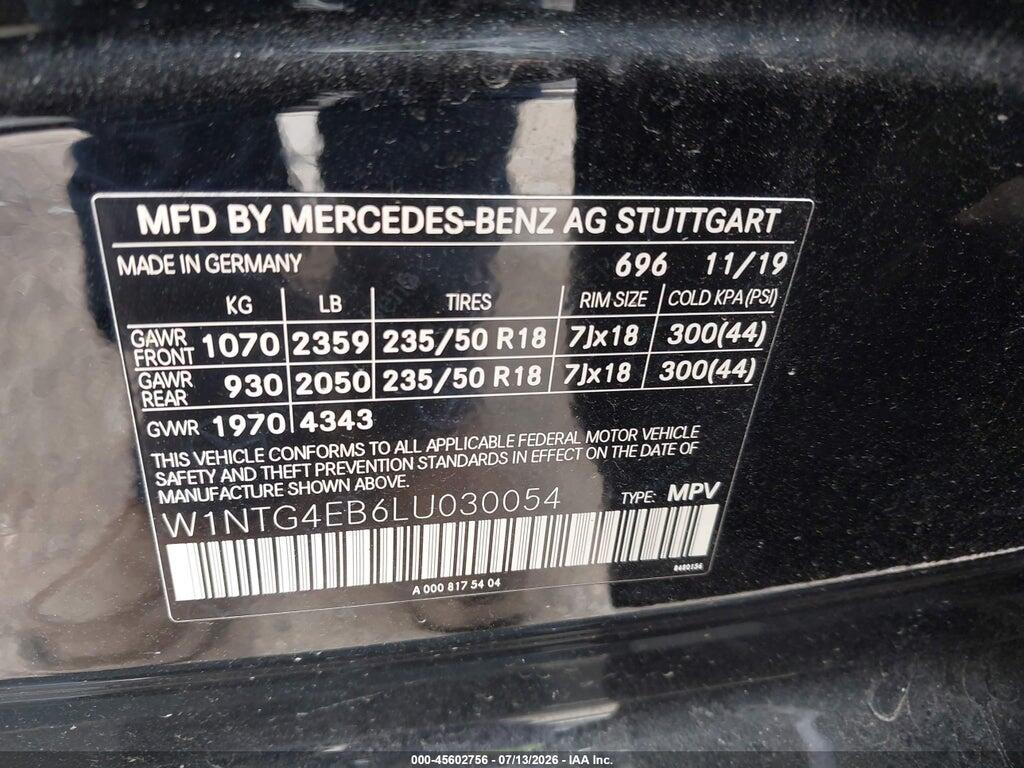 W1NTG4EB6LU030054 2020 MERCEDES-BENZ GLA 250 photo no. 9